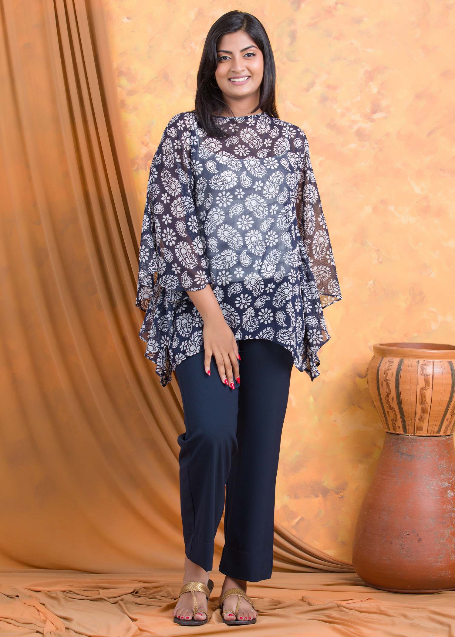 Blouse store kaftan chiffon