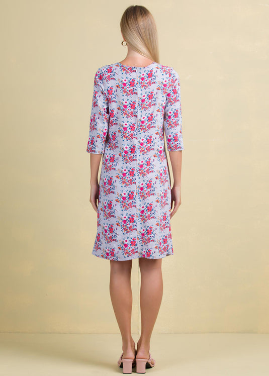 Printed dress with front twist