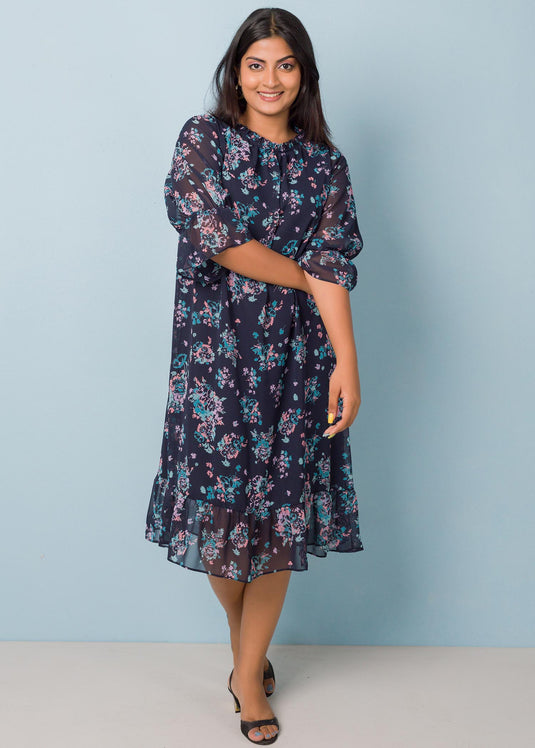 Printed flouncy dress