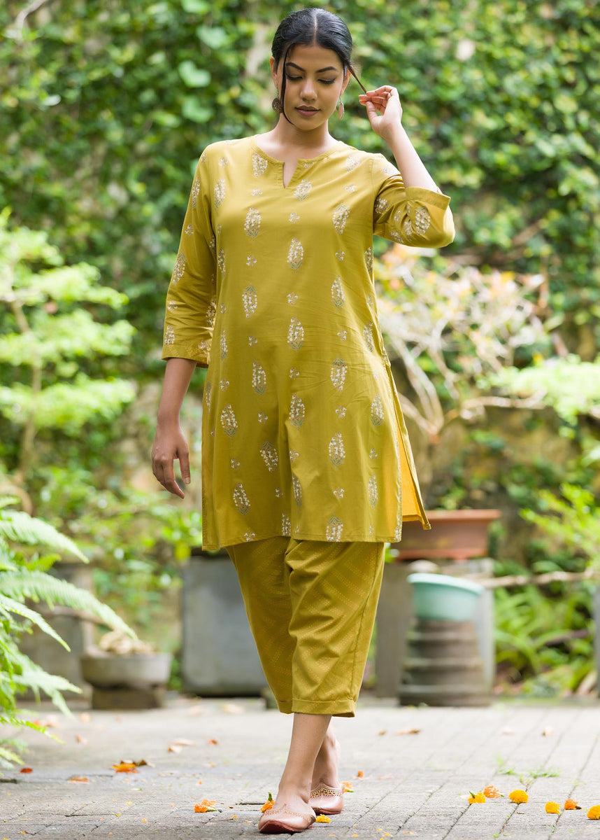 Printed basic kurtha top