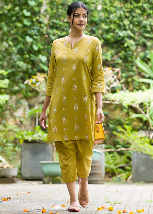 Printed basic kurtha top