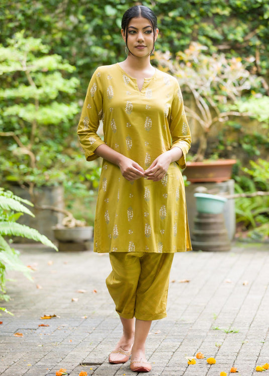 Printed basic kurtha top