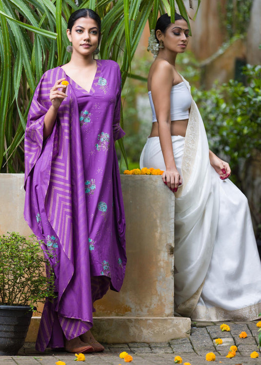 V neck long length kurtha top