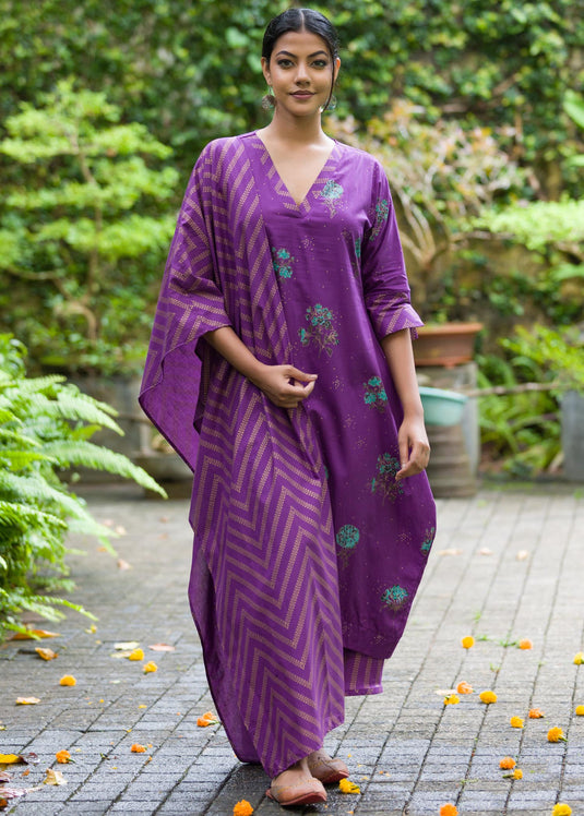 V neck long length kurtha top