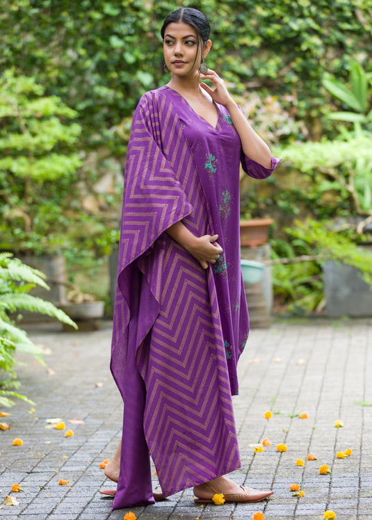 V neck long length kurtha top