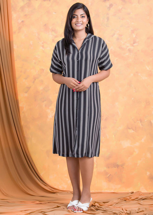 Sailor collar stripe dress