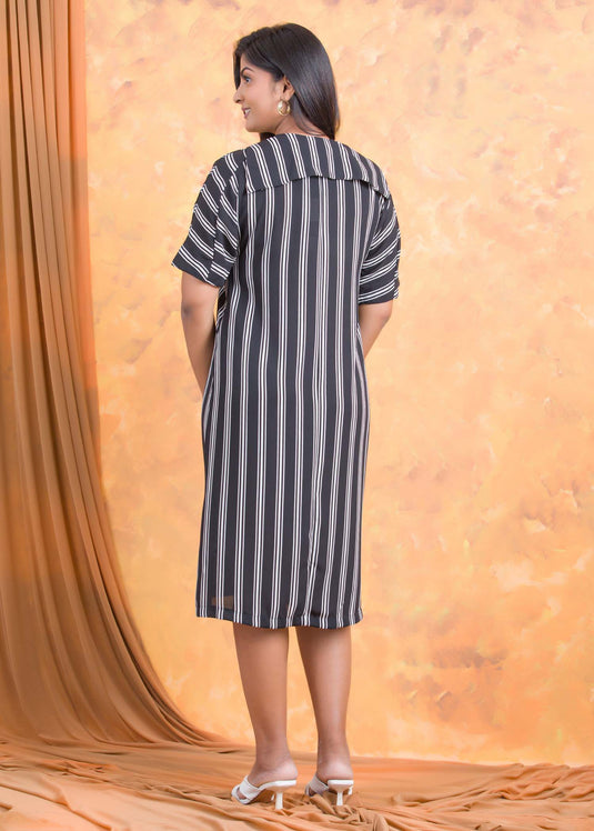 Sailor collar stripe dress