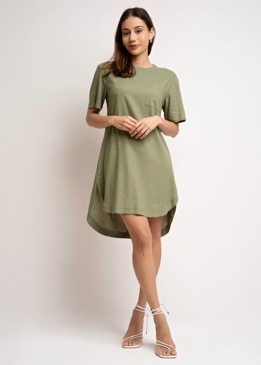 High-Low Hem Shift Dress