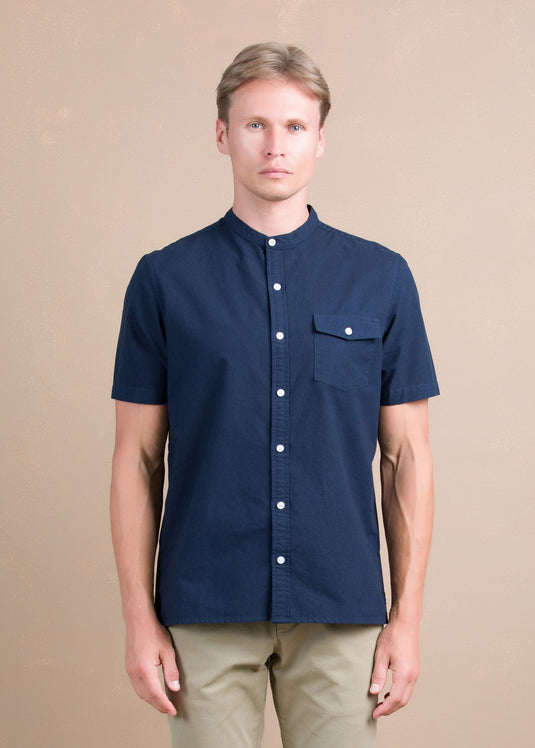 Manderin Collar Shirt with Pkt