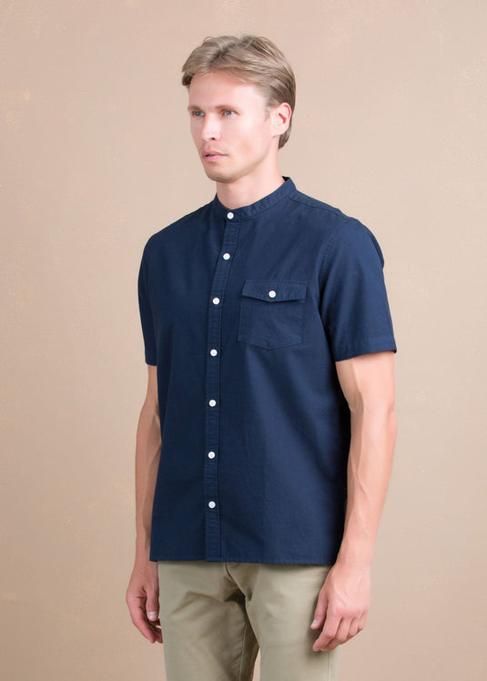 Manderin Collar Shirt with Pkt