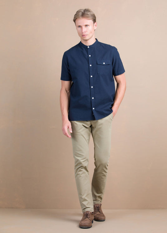 Manderin Collar Shirt with Pkt