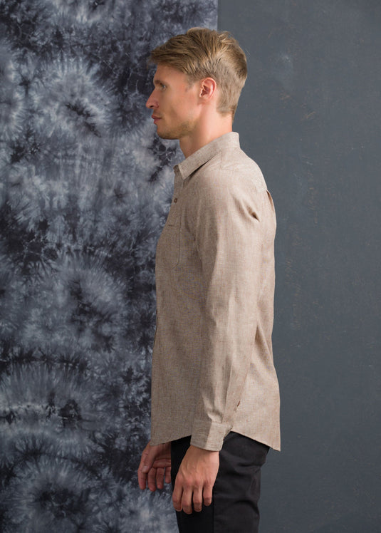 CASUAL WEAR DETAILED  LINEN L/S SHIRT