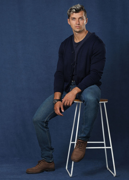 Navy Blue Cotton Rich Cardigan