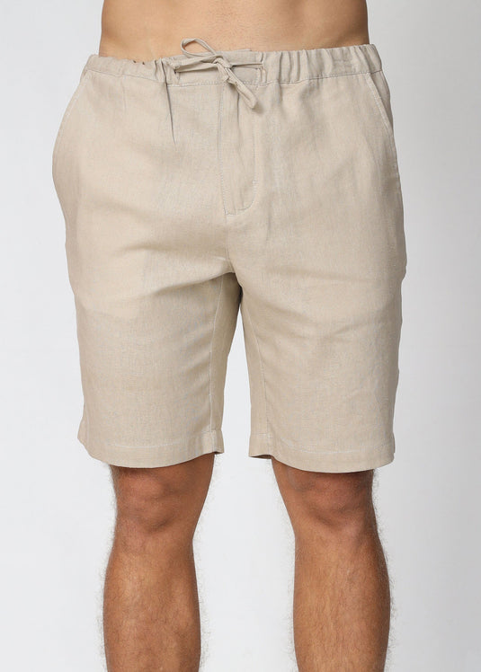 Cream Linen Draw Cord Short