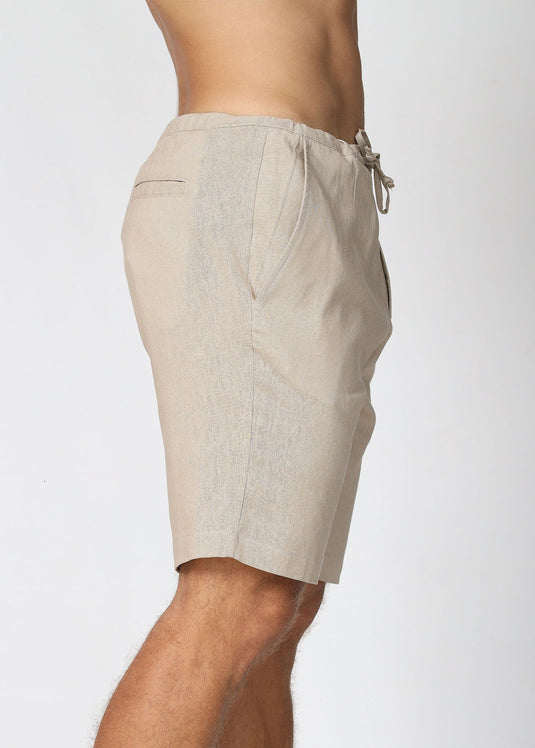 Cream Linen Draw Cord Short