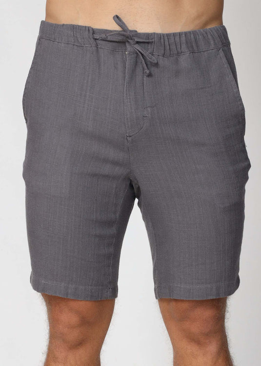 Grey Linen Draw Cord Short