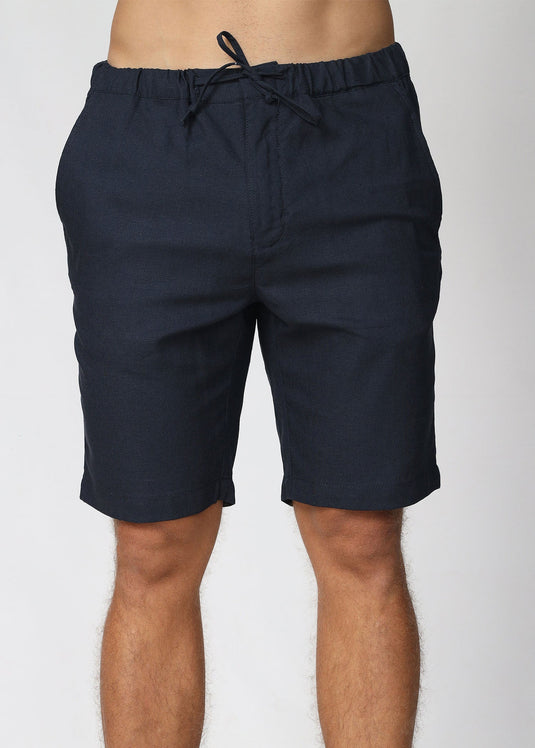 Ink Blue Linen Draw Cord Short