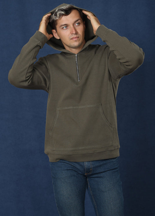 Olive Over Head Hoodie