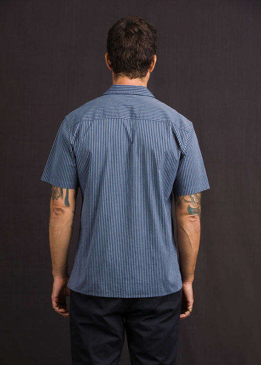 Dual Fabric Stripe S/S Shirt