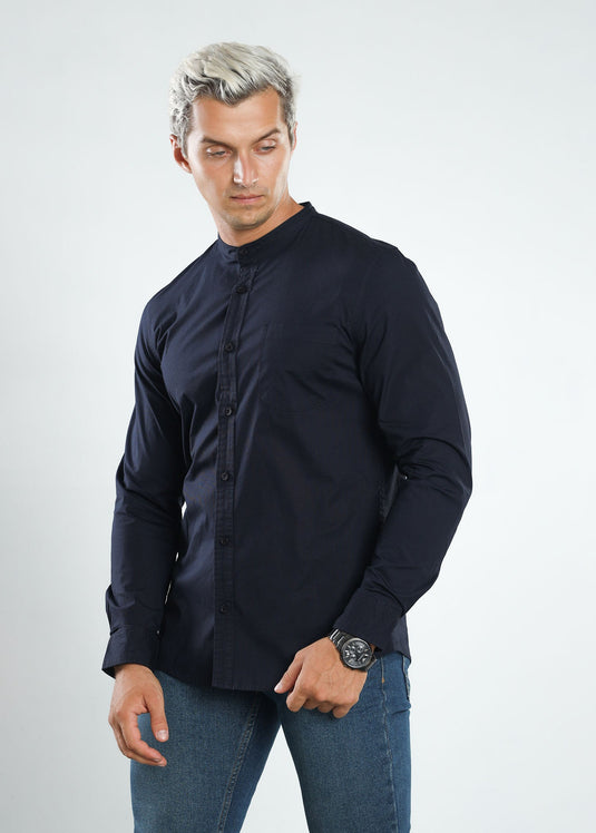 Premium Cotton Mandarin Collar Shirt