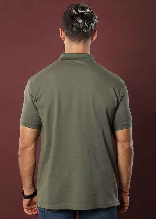 Olive Polo T-Shirt (Regular Fit)