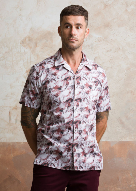 Casual Wear Printed Cuban Collar S/S Shirt