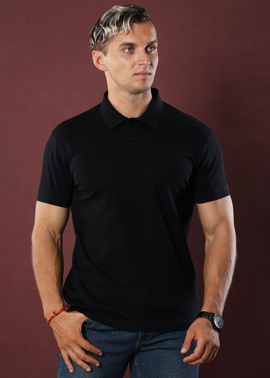 Black Polo T-Shirt (Slim)