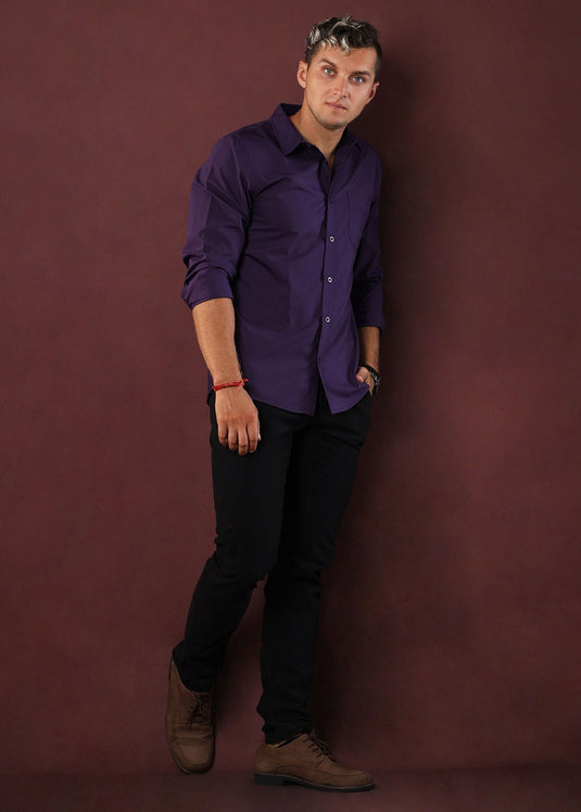 Purple Party Wear Shirt