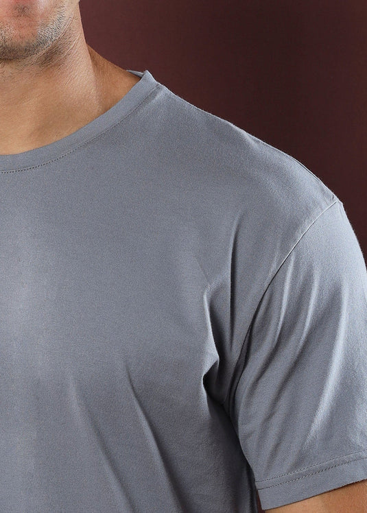 Dark Grey Crew Neck Tee (Slim)