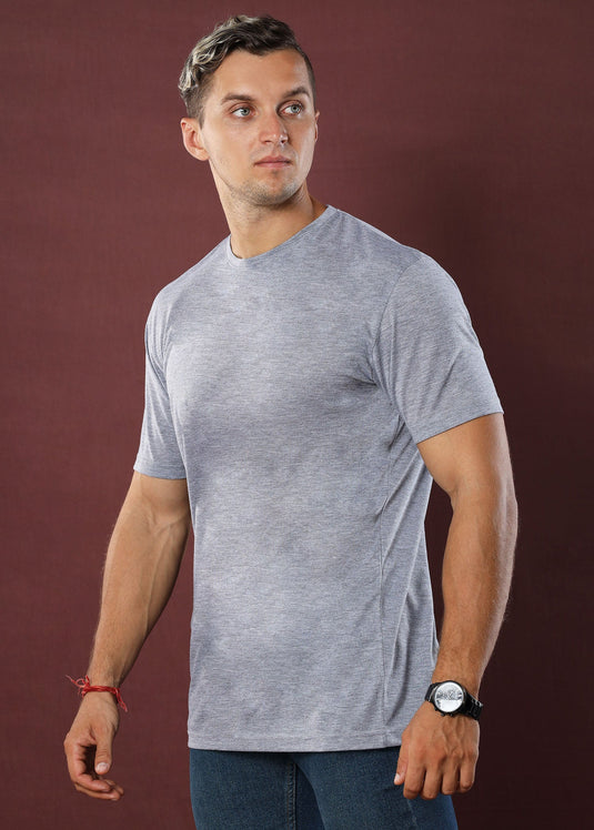 Slate Grey Crew Neck Tee (Slim)