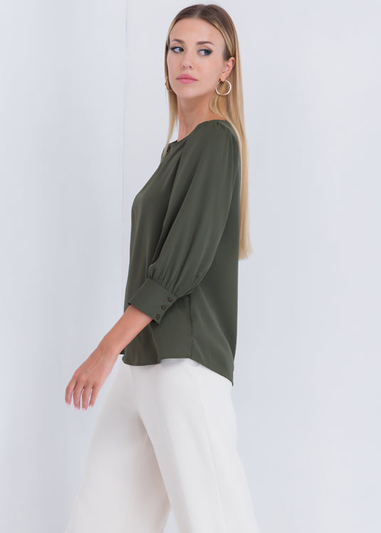 Basic Blouse With Wide Cuff
