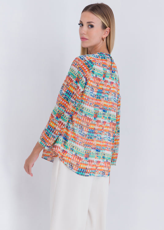 Printed Long Sleeve Blouse