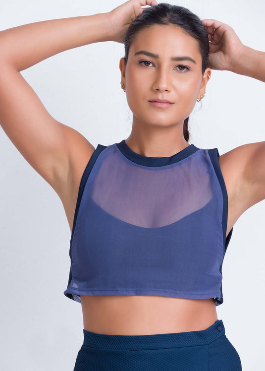 Mesh tank crop top