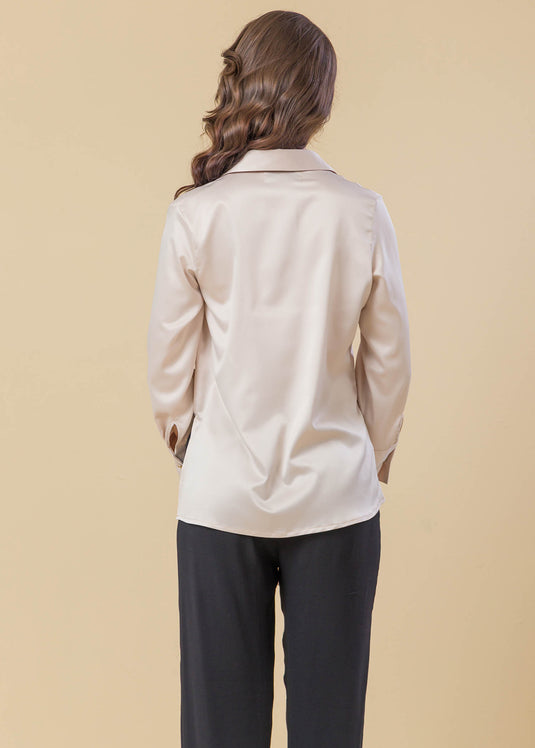 Satin Shirt With Draping Detail