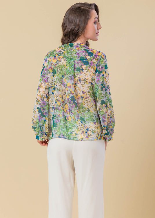 Floral Printed Blouse With Frill Detail