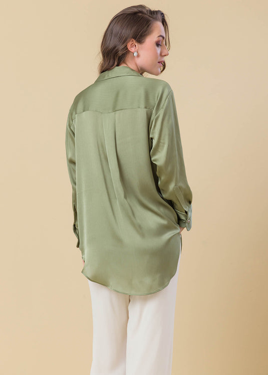 Oversized Satin Shirt