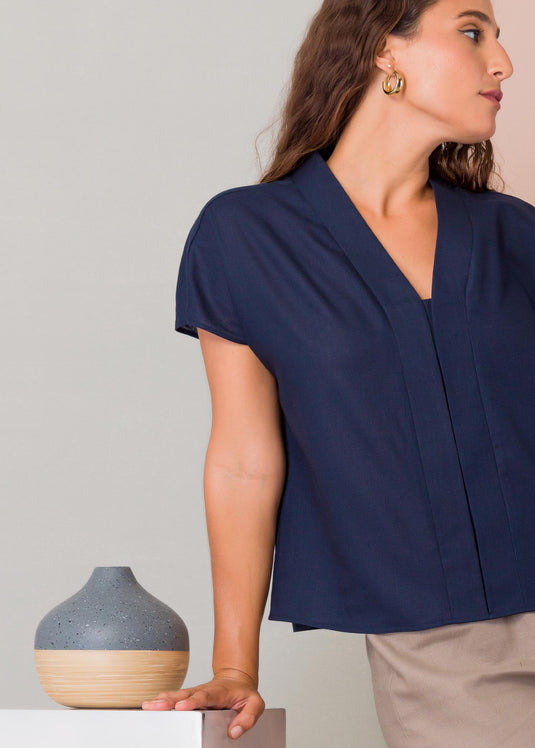 Extended shoulder blouse