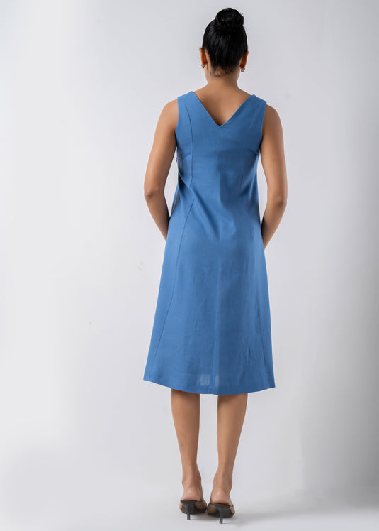 Sleeveless V Neck Dress