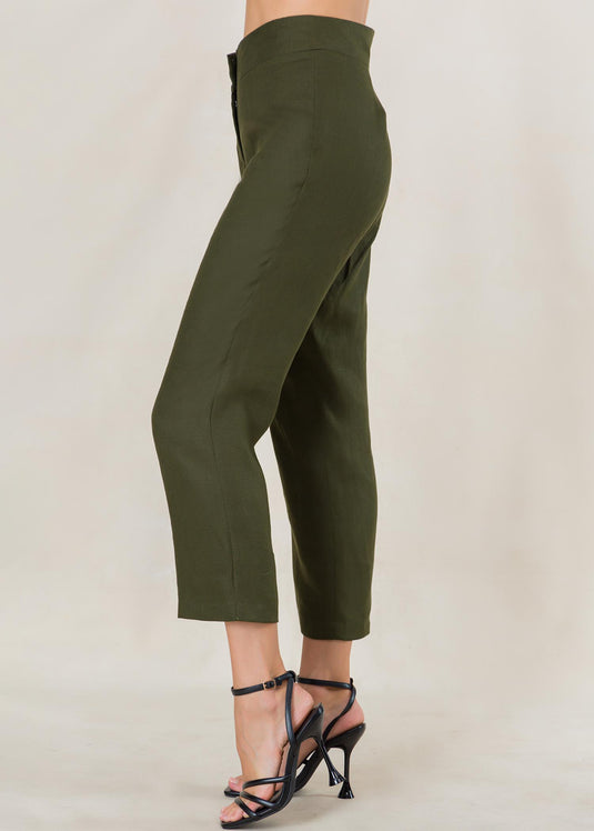 Basic high waist linen pant