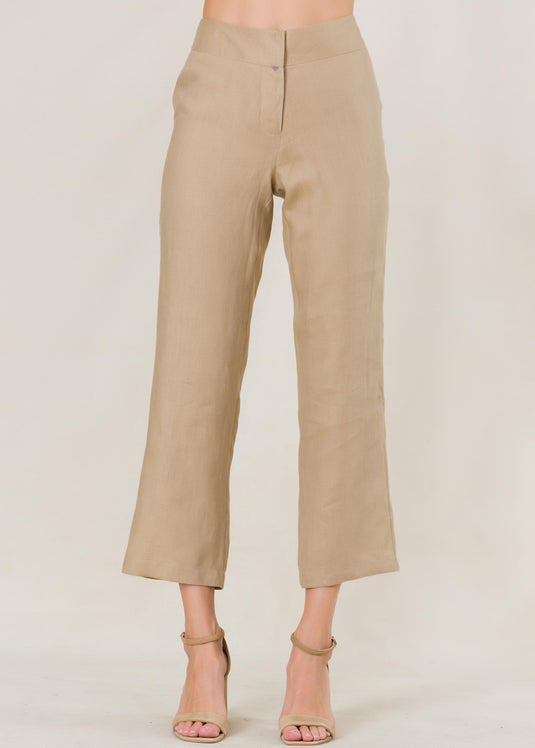 Basic high waist linen pant