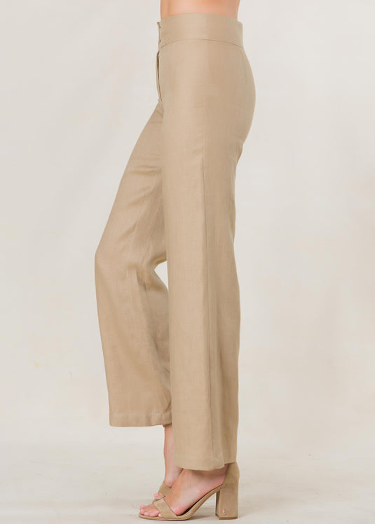 High waist linen pant