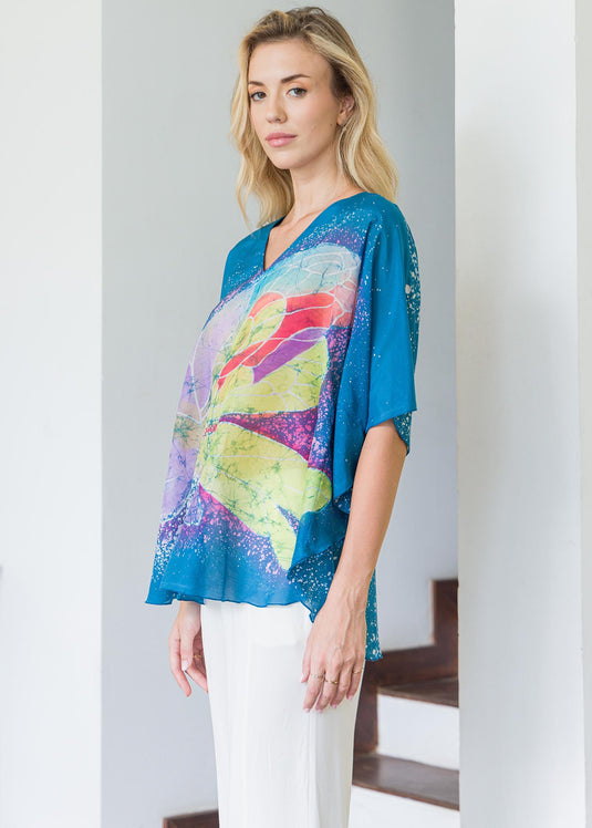 Multi coloured Batik kaftan top