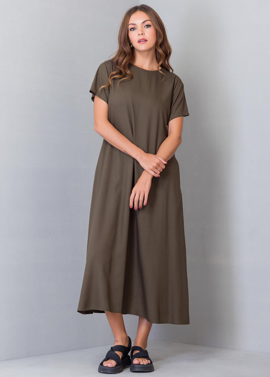 Drop Shoulder Trapeze Dress