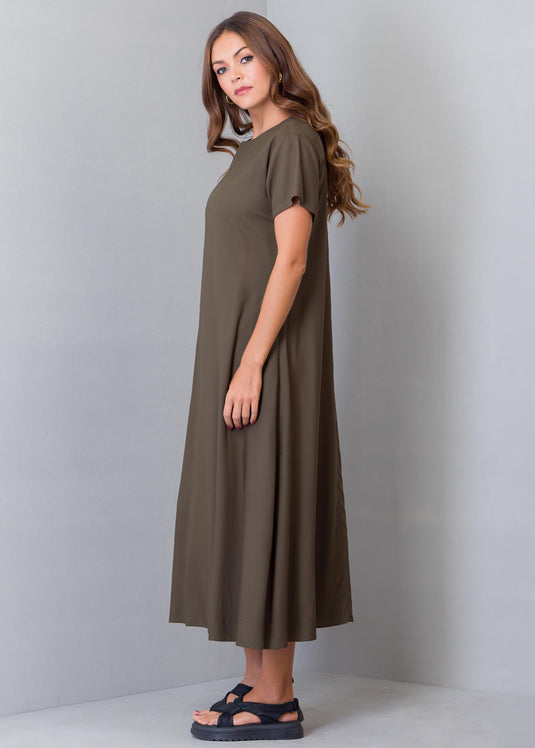 Drop Shoulder Trapeze Dress