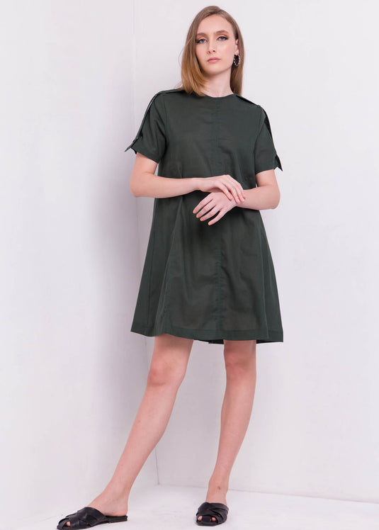 Shift Dress With Tab Detail