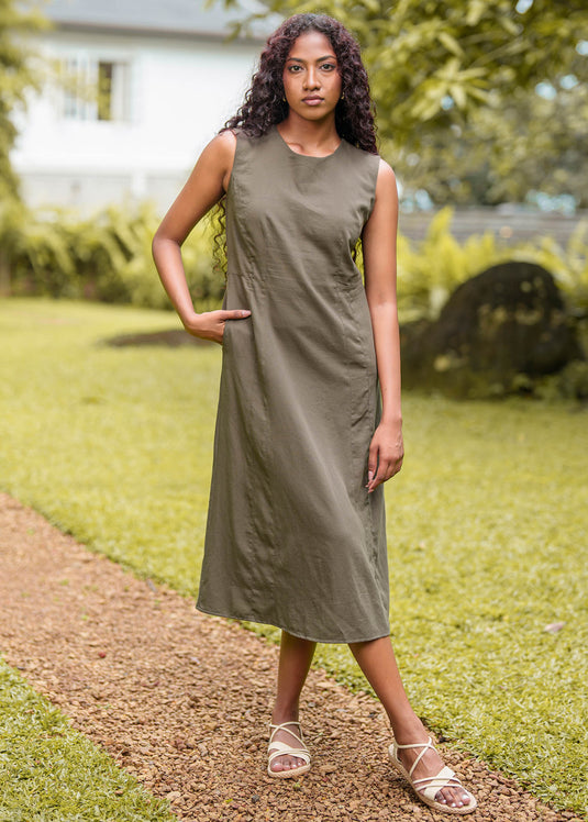 Sleeveless Dress With Seam Detail