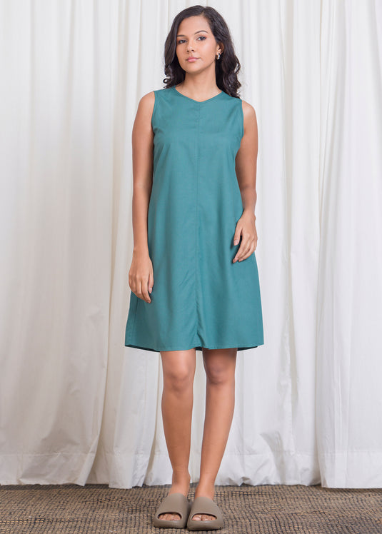 Sleeveless Round Neck Dress