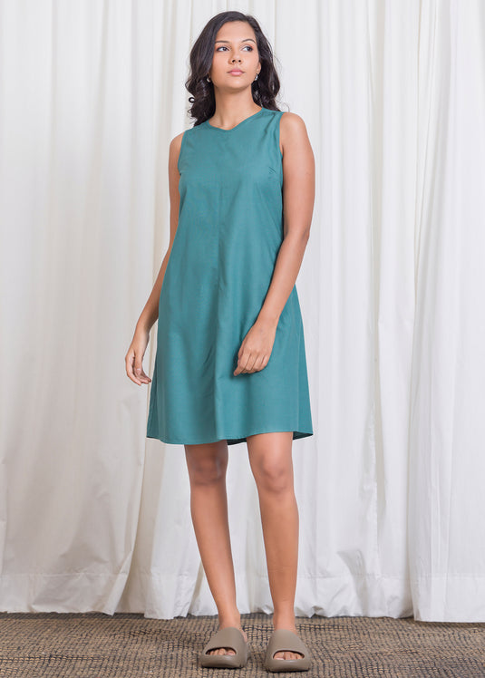 Sleeveless Round Neck Dress