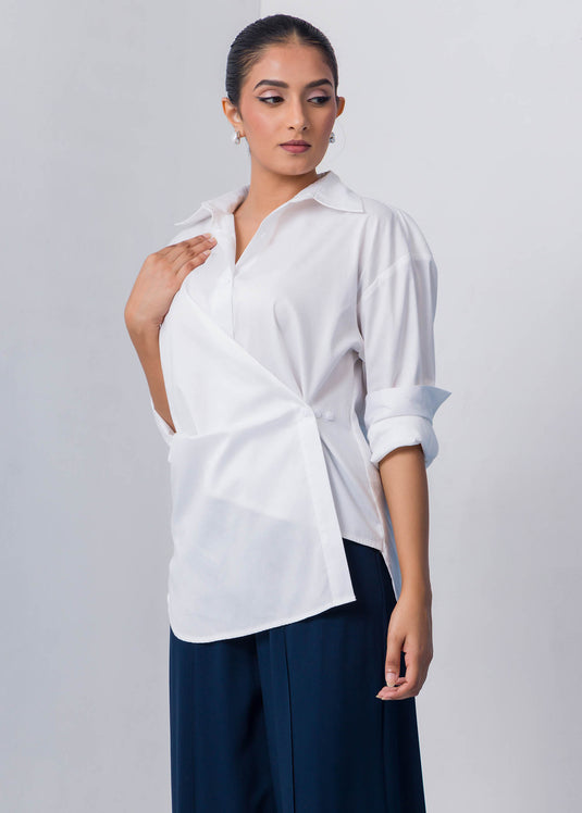 Long Sleeve Blouse With Side Detail