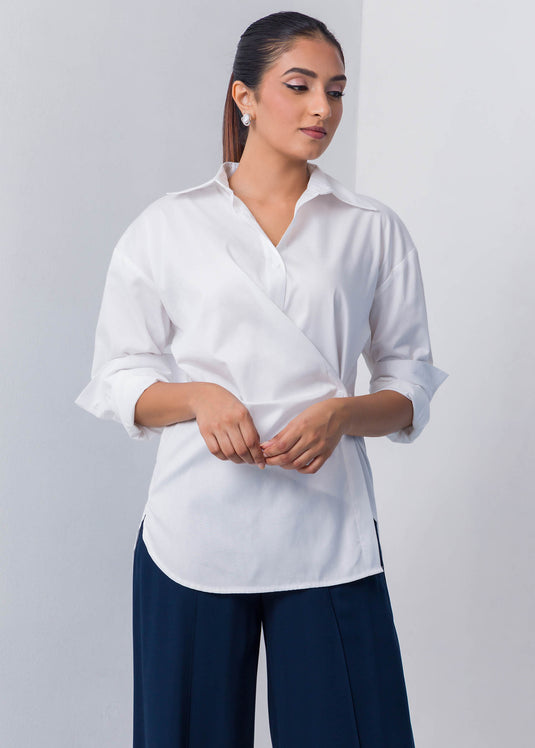 Long Sleeve Blouse With Side Detail